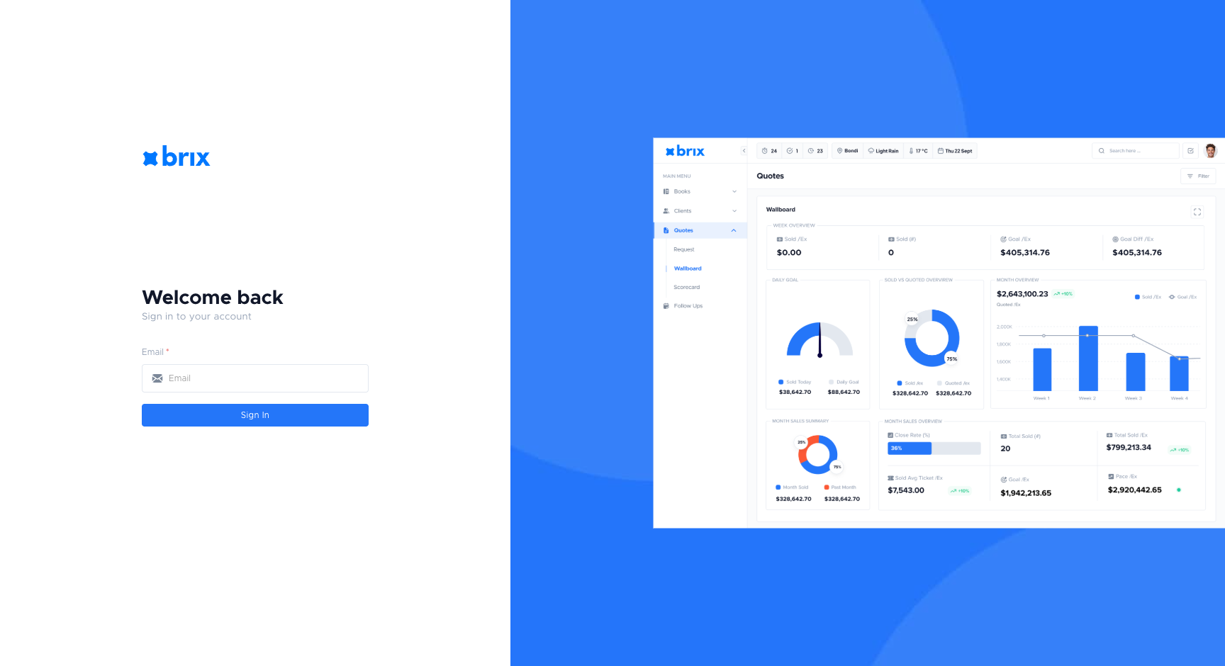 Login page
